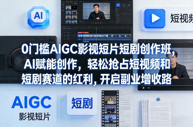 0门槛AIGC影视短片短剧创作班，AI赋能创作，轻松抢占短视频和短剧赛道的红利，开启副业增收路——生财有道创业项目网-生财有道