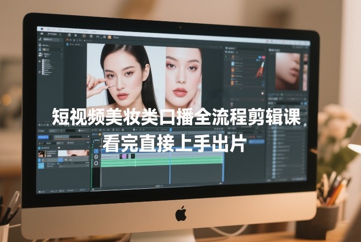 短视频美妆类口播全流程剪辑课，看完直接上手出片——生财有道创业项目网-生财有道