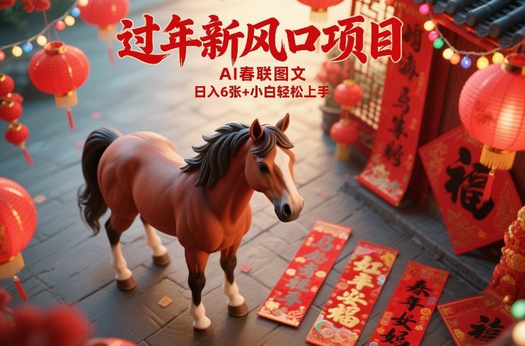 过年新风口项目，用ai春联图文，日入6张+小白轻松上手【揭秘】——生财有道创业项目网-生财有道