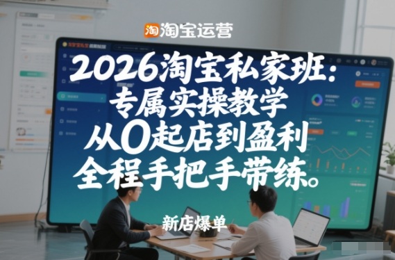 2026淘宝私家班：专属实操教学，从0起店到盈利，全程手把手带练——生财有道创业项目网-生财有道
