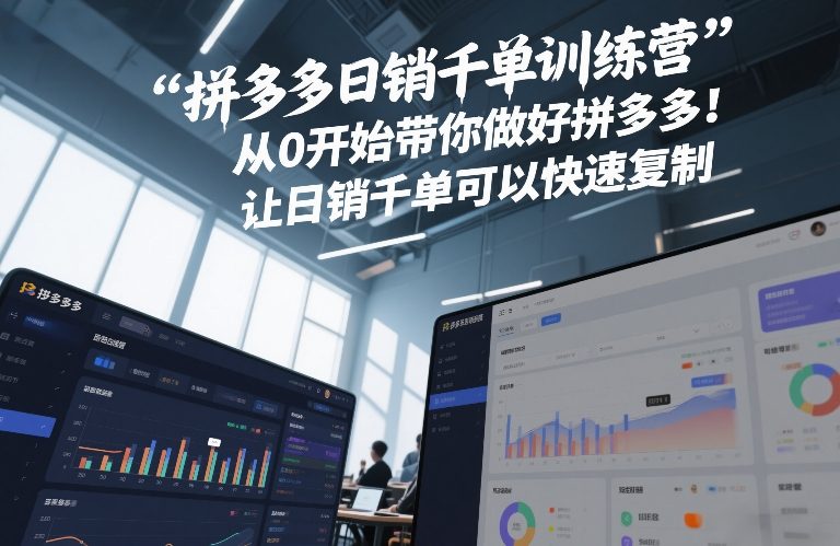 拼多多日销千单训练营，从0开始带你做好拼多多，让日销千单可以快速复制(更新26年2月)——生财有道创业项目网-生财有道