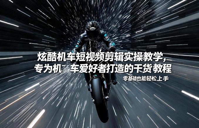 炫酷机车短视频剪辑实操教学，专为机车爱好者打造的干货教程，零基础也能轻松上手——生财有道创业项目网-生财有道