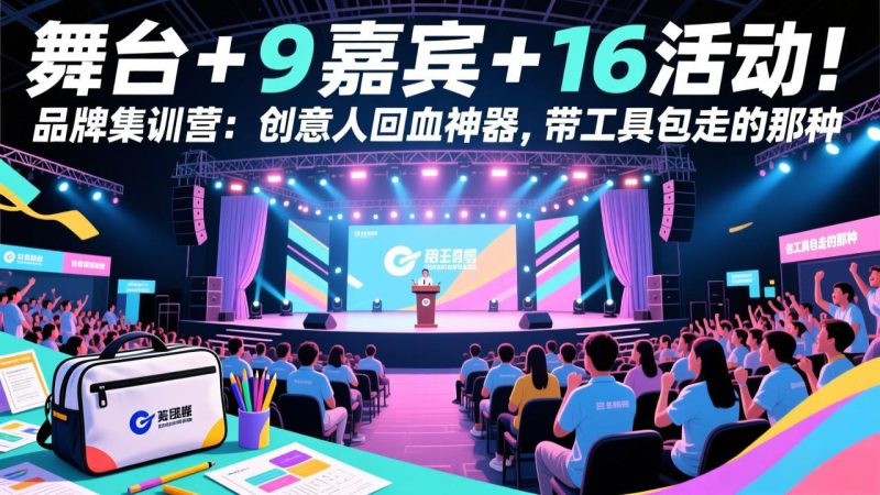(17413期)舞台 + 9 嘉宾 + 16 活动!品牌集训营:创意人回血神器,带工具包走的那种_生财有道创业项目网-生财有道