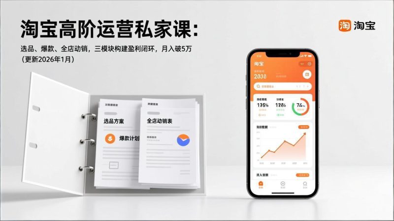 （17280期）淘宝高阶运营私家课：选品、爆款、全店动销，三模块构建盈利闭环，月入破5万（更新26年1月）_生财有道创业项目网-生财有道