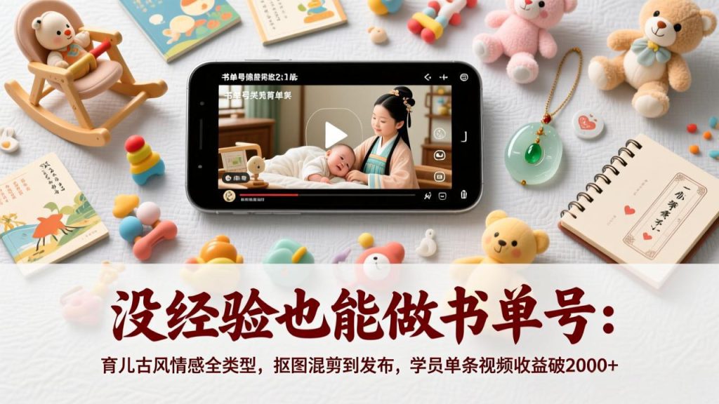 (17389期)没经验也能做书单号:育儿古风情感全类型,抠图混剪到发布,学员单条视频收益破2000+_生财有道创业项目网-生财有道