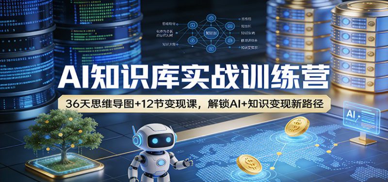 AI知识库实战训练营：36天思维导图+12节变现课，解锁AI+知识变现新路径_生财有道创业网-生财有道