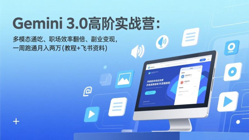 （17386期）Gemini 3.0高阶实战营：多模态通吃、职场效率翻倍、副业变现，一周跑通月入两万(教程+飞书资料)_生财有道创业项目网-生财有道