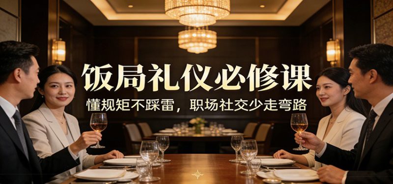 公众号收费文章：《饭局礼仪必修课：懂规矩不踩雷，职场社交少走弯路》_生财有道创业网-生财有道