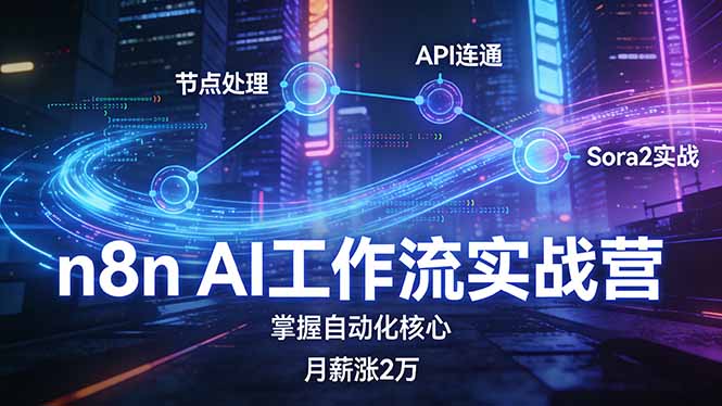 （17458期）n8n AI工作流实战营，节点处理+API连通+Sora2实战，掌握自动化核心月薪涨2万_生财有道创业项目网-生财有道