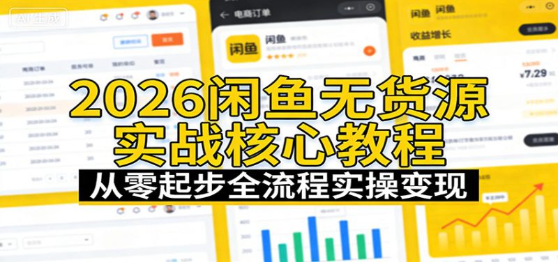 2026闲鱼无货源实战核心教程：从零起步全流程实操变现_生财有道创业网-生财有道