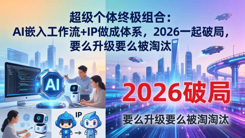 （17789期）超级个体终极组合：AI嵌入工作流+IP做成体系，2026一起破局，要么升级要么被淘汰_生财有道创业项目网-生财有道