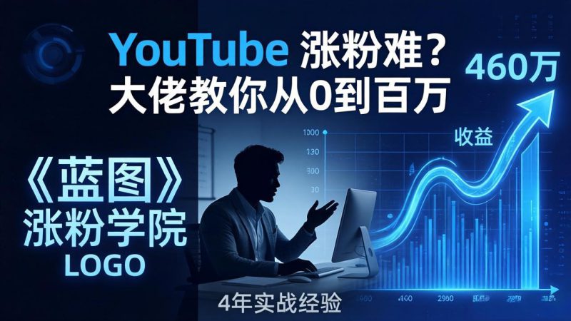（17836期）YouTube 涨粉难？《蓝图涨粉学院》：4 年赚 460 万的大佬教策略，从0到百万有路径！_生财有道创业项目网-生财有道