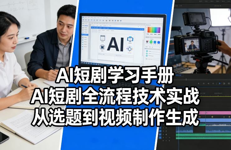 AI短剧学习手册，AI短剧全流程技术实战，从选题到视频制作生成——生财有道创业项目网-生财有道