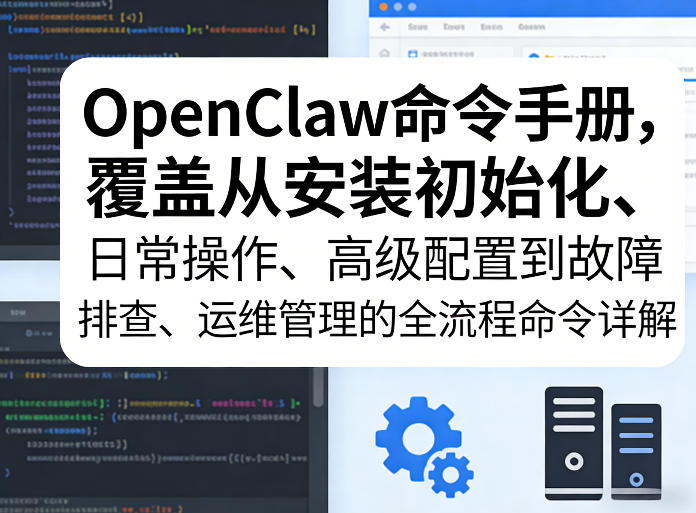 OpenClaw命令手册，覆盖从安装初始化、日常操作、高级配置到故障排查、运维管理的全流程命令详解——生财有道创业项目网-生财有道