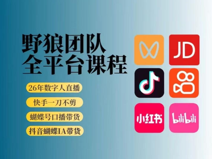 野狼团队2026新版全平台短视频带货教学,打开流量突破口,开始Ai带货(更新26年3月)——生财有道创业项目网-生财有道