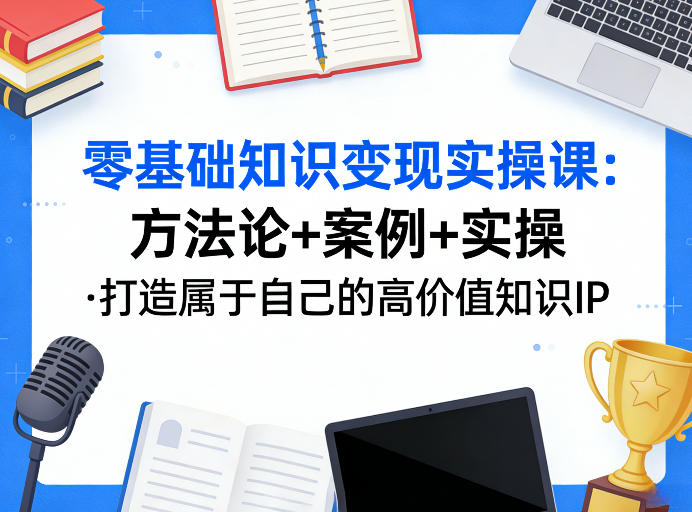 零基础知识变现实操课,方法论+案例+实操,打造属于自己的高价值知识IP——生财有道创业项目网-生财有道