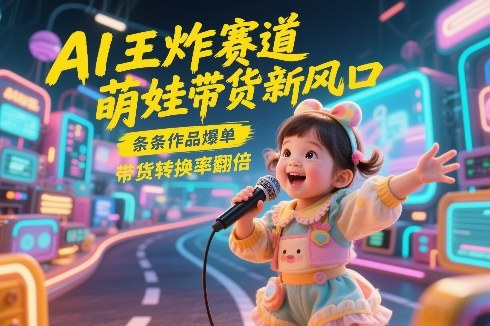 AI王炸赛道，萌娃带货新风口，条条作品爆单，带货转换率翻倍，核心逻辑拆解——生财有道创业项目网-生财有道