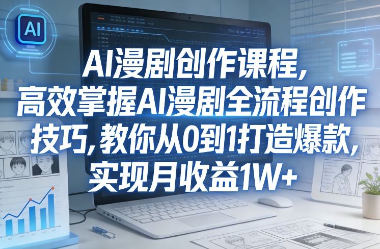 某社群AI漫剧创作课程，高效掌握AI漫剧全流程创作技巧，教你从0到1打造爆款，实现月收益1W+——生财有道创业项目网-生财有道