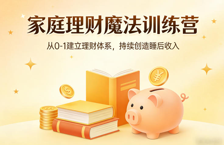 家庭理财魔法训练营,从0-1建立理财体系,持续创造睡后收入——生财有道创业项目网-生财有道