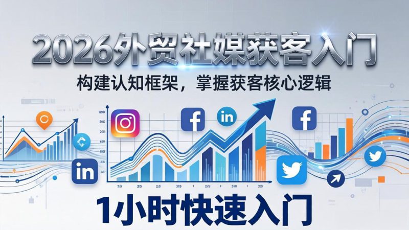 （17672期）2026 外贸社媒获客入门：1小时搭建认知框架，新手快速开启社媒获客之路_生财有道创业项目网-生财有道