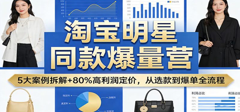 淘宝明星同款爆量营：5大案例拆解+80%高利润定价，从选款到爆单全流程_生财有道创业网-生财有道