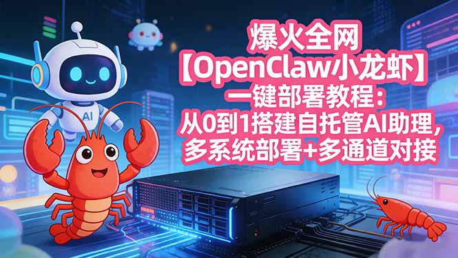 （17612期）爆火全网【OpenClaw 小龙虾】一键部署教程：从0到1搭建自托管AI助理，多系统部署+多通道对接_生财有道创业项目网-生财有道
