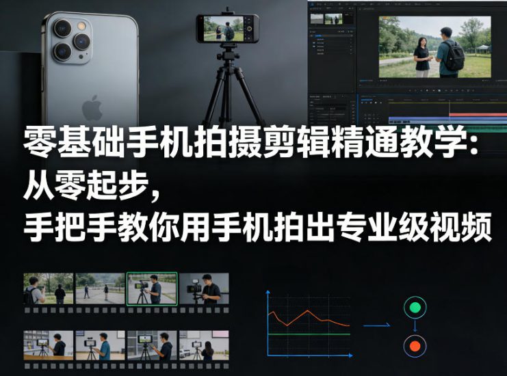 零基础手机拍摄剪辑精通教学:从零起步,手把手教你用手机拍出专业级视频——生财有道创业项目网-生财有道