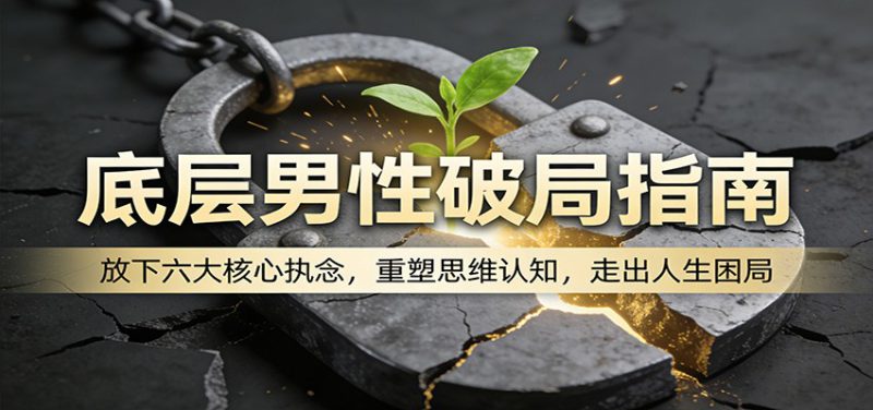 底层男性破局指南：放下六大核心执念，重塑思维认知，走出人生困局_生财有道创业网-生财有道