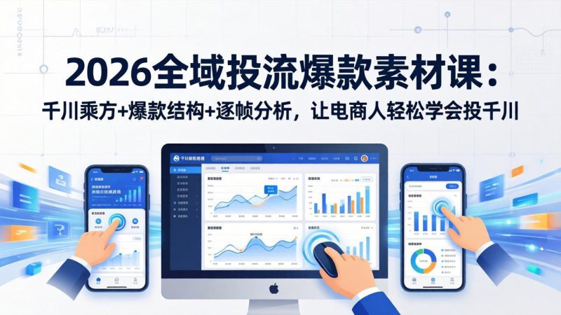 （17705期）2026全域投流爆款素材课：千川乘方+爆款结构+逐帧分析，让电商人轻松学会投千川_生财有道创业项目网-生财有道