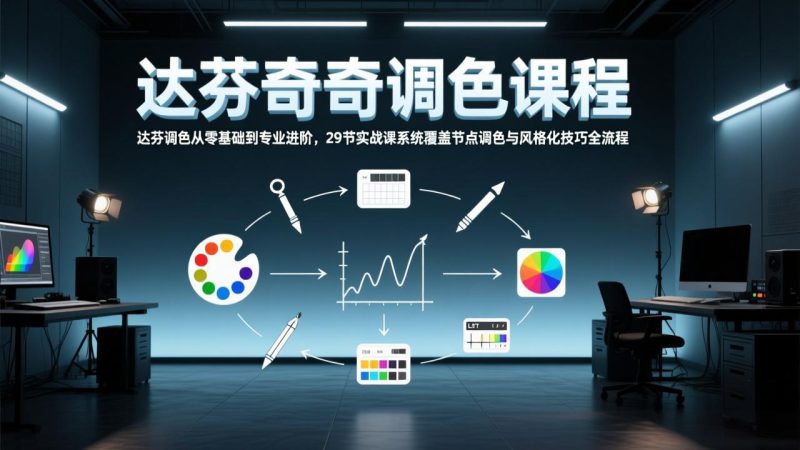 (17484期)达芬奇调色从零基础到专业进阶,29节实战课系统覆盖节点调色与风格化技巧全流程_生财有道创业项目网-生财有道