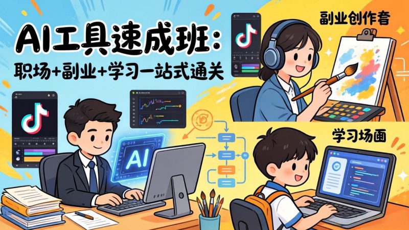 （17650期）AI工具速成班：职场+副业+学习一站式通关，20+爆款类型+剪映技巧+抖音算法，0基础快速上手_生财有道创业项目网-生财有道