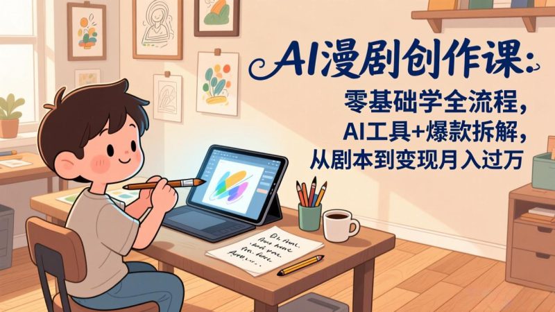 （17519期）AI漫剧创作课：零基础学全流程，AI工具+爆款拆解，从剧本到变现月入过万_生财有道创业项目网-生财有道