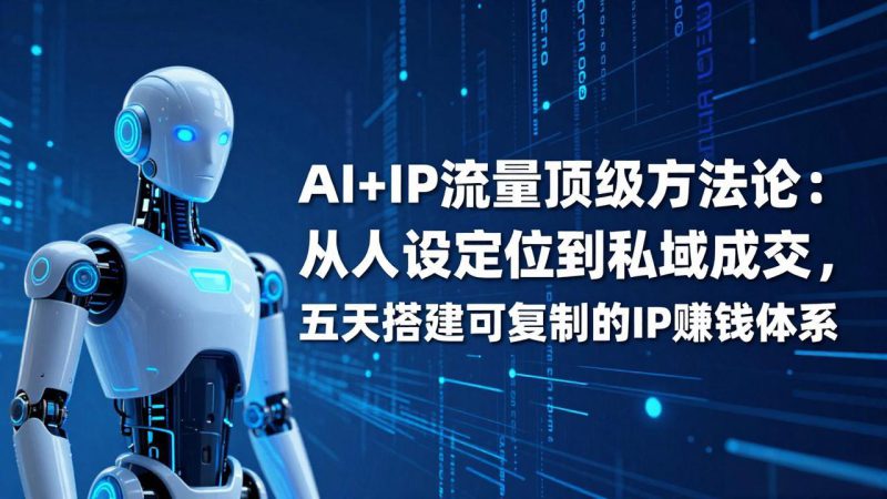 （17521期）AI+IP顶级方法论：从人设定位到私域成交，五天搭建可复制的IP赚钱体系_生财有道创业项目网-生财有道