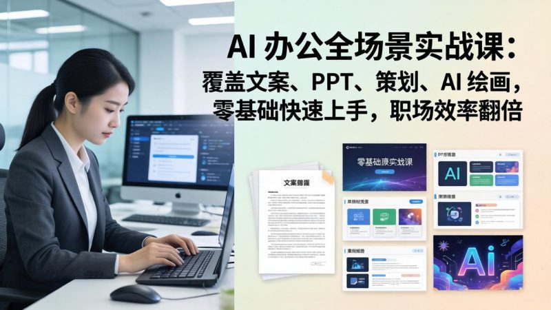 (17732期) AI 办公全场景实战课:覆盖文案、PPT、策划、AI 绘画,零基础快速上手,职场效率翻倍_生财有道创业项目网-生财有道