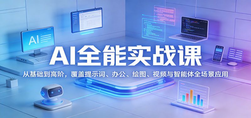 AI全能实战课：从基础到高阶，覆盖提示词、办公、绘图、视频与智能体全场景应用_生财有道创业网-生财有道