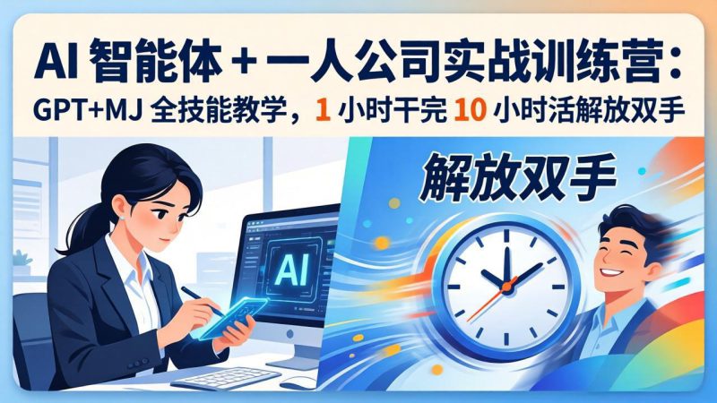 （17834期）AI 智能体 + 一人公司实战训练营：GPT+MJ 全技能教学，1 小时干完 10 小时活解放双手_生财有道创业项目网-生财有道