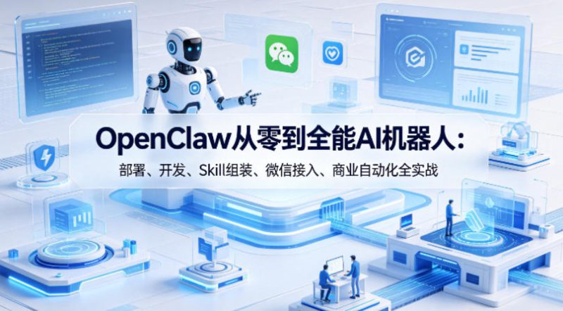 OpenClaw从零到全能AI机器人：部署、开发、Skill组装、微信接入、商业自动化全实战——生财有道创业项目网-生财有道