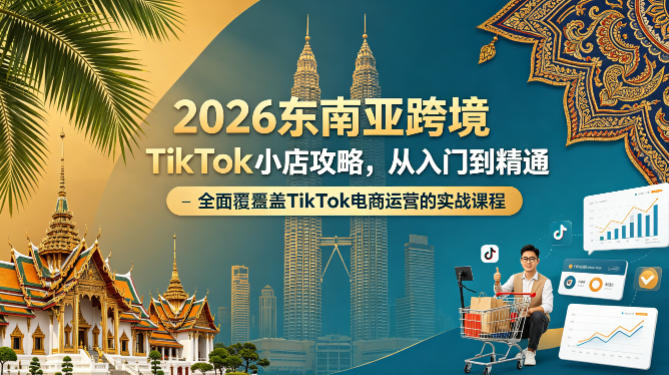 2026东南亚跨境TikTok小店攻略，从入门到精通、全面覆盖TikTok电商运营的实战课程（更新4月）——生财有道创业项目网-生财有道