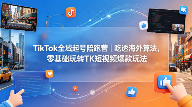 TikTok全域起号陪跑营｜吃透海外算法，零基础玩转TK短视频爆款玩法——生财有道创业项目网-生财有道