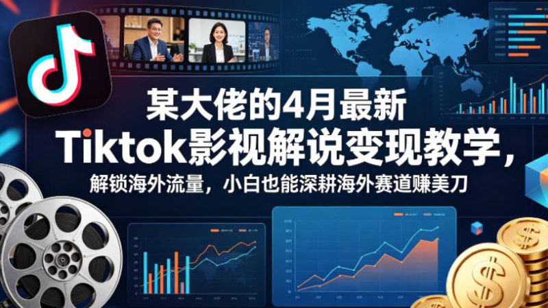 某大佬的4月最新Tiktok影视解说变现教学，解锁海外流量，小白也能深耕海外赛道賺美刀——生财有道创业项目网-生财有道