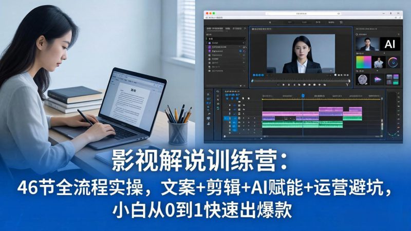 （18053期）影视解说特训营：46节全流程实操，文案+剪辑+AI赋能+运营避坑，小白从0到1快速出爆款_生财有道创业项目网-生财有道