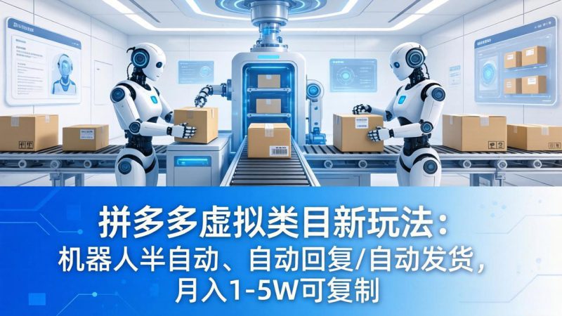 （18038期）拼多多虚拟类目新玩法：机器人半自动、自动回复 /自动发货，月入 1-5W 可复制_生财有道创业项目网-生财有道