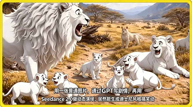 （18137期）用一张普通图片，通过GPT写剧情，再用Seedance 2.0做动态演绎，居然能生成迪士尼风格搞笑动画_生财有道创业项目网-生财有道