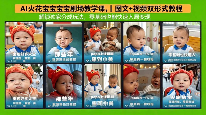 （18198期）AI火花宝宝宝宝剧场教学课，图文+视频双形式教程，解锁独家分成玩法，零基础也能快速入局变现_生财有道创业项目网-生财有道