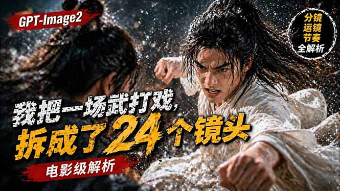 （18212期）用GPT-Image2，把一段武打对决拆成24个连续镜头，从人物建立、动作衔接、运镜节奏，到情绪爆发_生财有道创业项目网-生财有道
