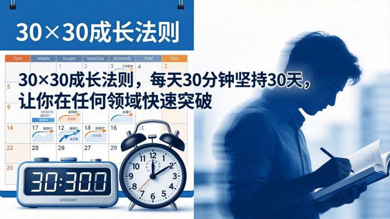 （18057期）付费文章：30×30成长法则，每天30分钟坚持30天，让你在任何领域快速突破_生财有道创业项目网-生财有道