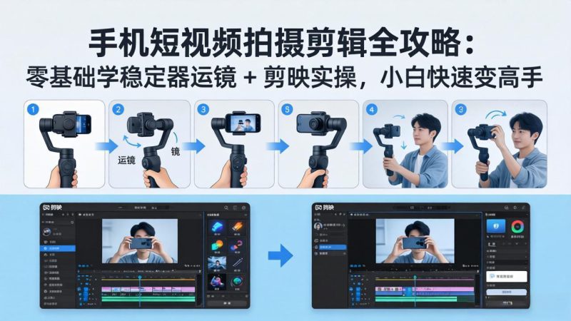 (18003期)手机短视频拍摄剪辑全攻略:零基础学稳定器运镜 + 剪映实操,小白快速变高手_生财有道创业项目网-生财有道