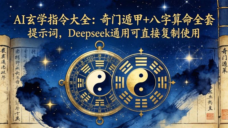 （18059期）AI玄学指令大全：奇门遁甲+八字算命全套提示词，Deepseek通用可直接复制使用_生财有道创业项目网-生财有道