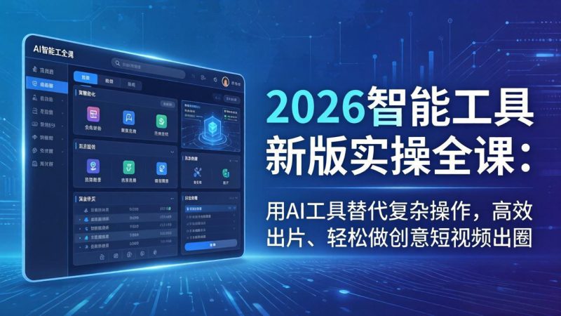 (18005期)2026智能工具新版实操全课:用AI工具替代复杂操作,高效出片、轻松做创意短视频出圈_生财有道创业项目网-生财有道
