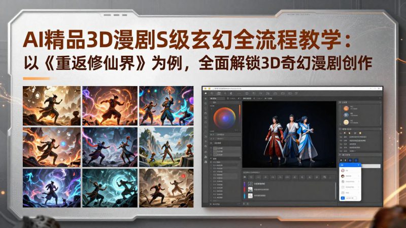 （17882期）AI精品3D漫剧S级玄幻全流程教学：以《重返修仙界》为例，全面解锁3D奇幻漫剧创作_生财有道创业项目网-生财有道